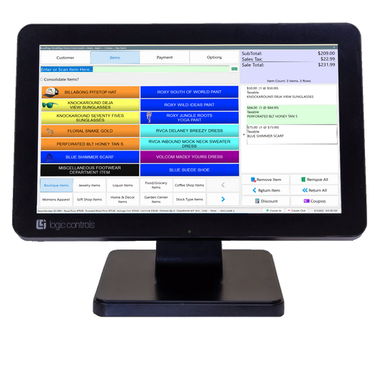 Logic Controls Touchscreen 15" Wide Screen Touchscreen Monitor